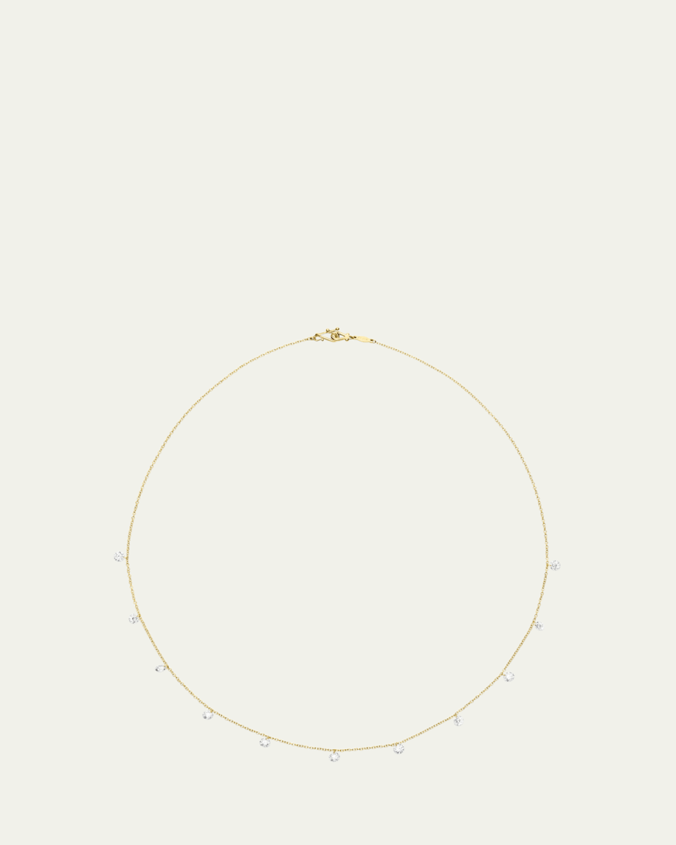 18k Floating 11-Diamond Necklace